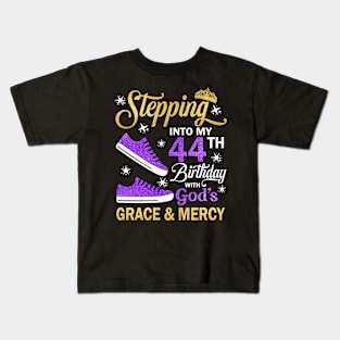 Stepping Into My 44th Birthday With God's Grace & Mercy Bday Kids T-Shirt